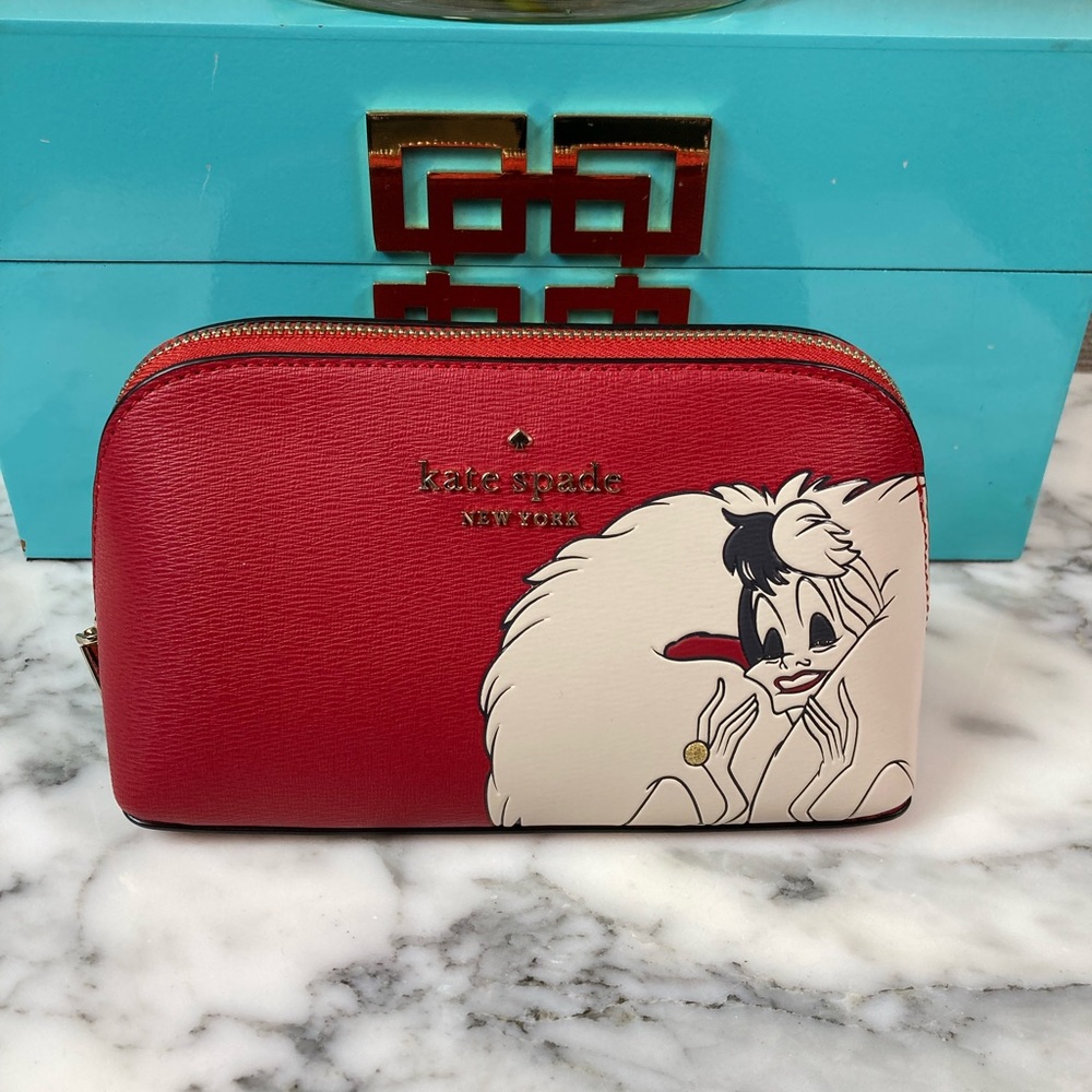 NWT Kate Spade Novelty Disney 101  Dalmatians Cruella de Vil Cosmetic Case